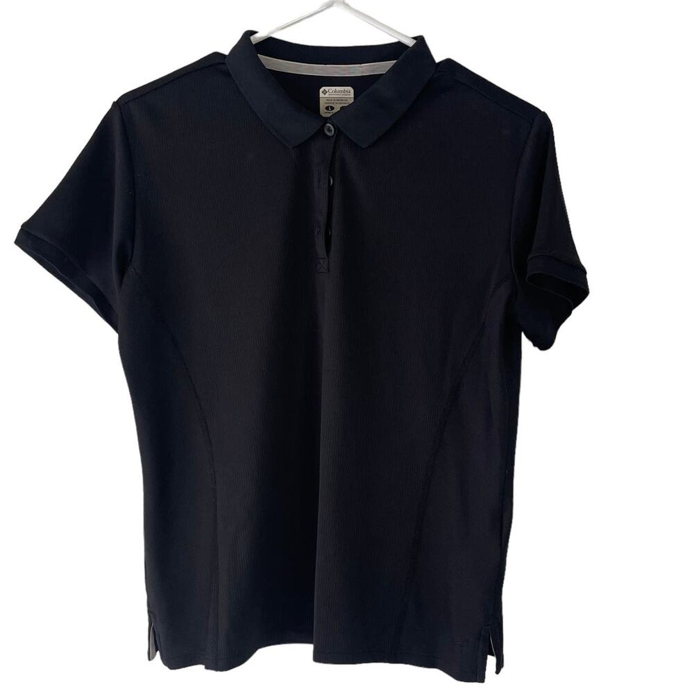 Columbia Women's Size Large Black Short‎ Sleeve Activewear Polo Shirt